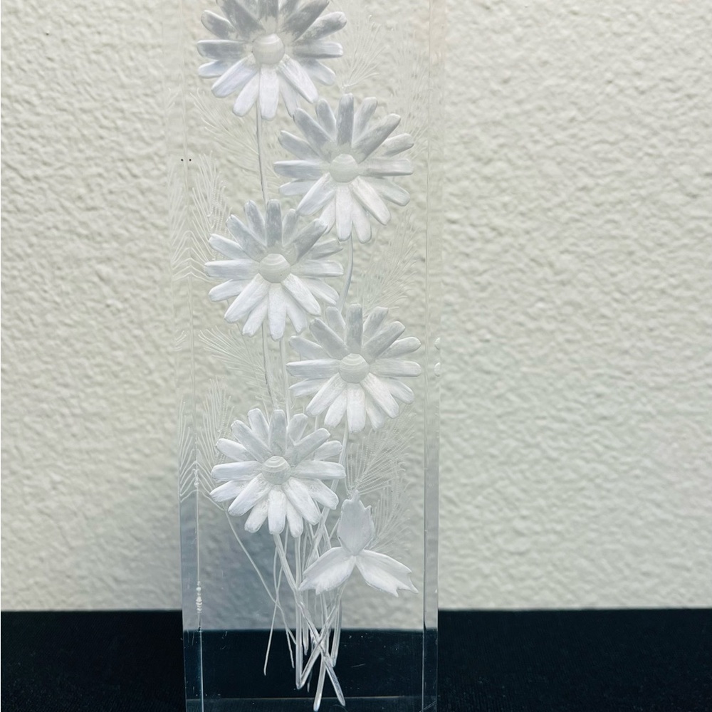 Artist M Cox Reverse Cut Sculpture Shasta Daisy’s Vintage Collectible